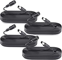 Vista 13 de Paquete de 4 cables de extensión de alimentación CC de 3 pies 1 M, 4 unidades de cable de extensión de adaptador de corriente de 12 V de 0.217 in x