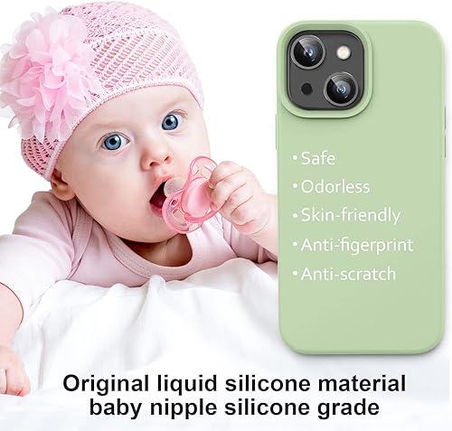 Miniatura 5 de Vooii Funda compatible con iPhone 14, silicona líquida de alta calidad, forro de microfibra suave antiarañazos, ultra delgada, a prueba de golpes,