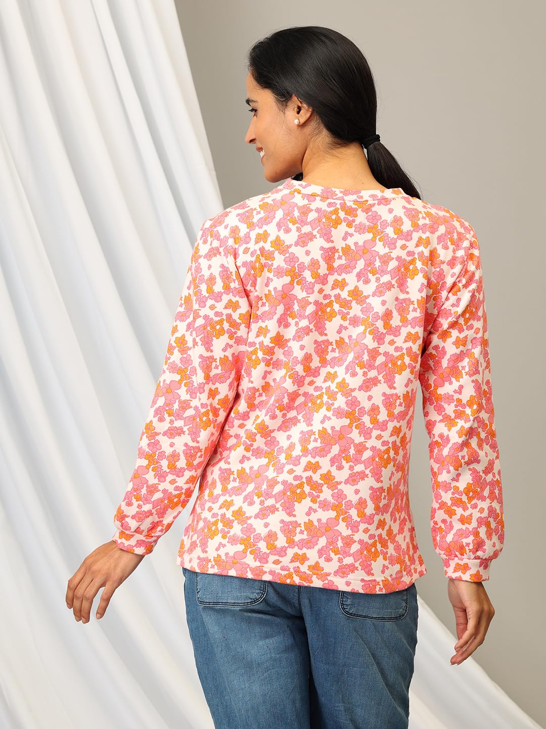 The Mom Store Maternity & Nursing Sweatshirt | Feeding Top for Pre & Post Pregnancy | Pink-A-Rine, Cotton, 2XL 1