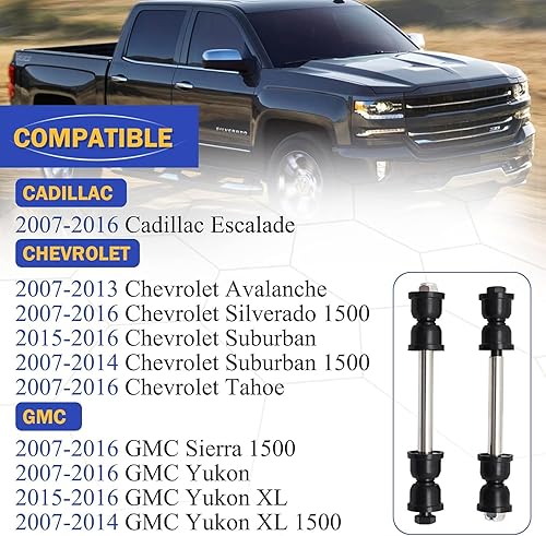 Vista 48 de Varillas de barra estabilizadora delantera izquierda y derecha de aleación de zinc-níquel de 13.82 pulgadas para Sonata 2011-2012, Optima 2011-2012