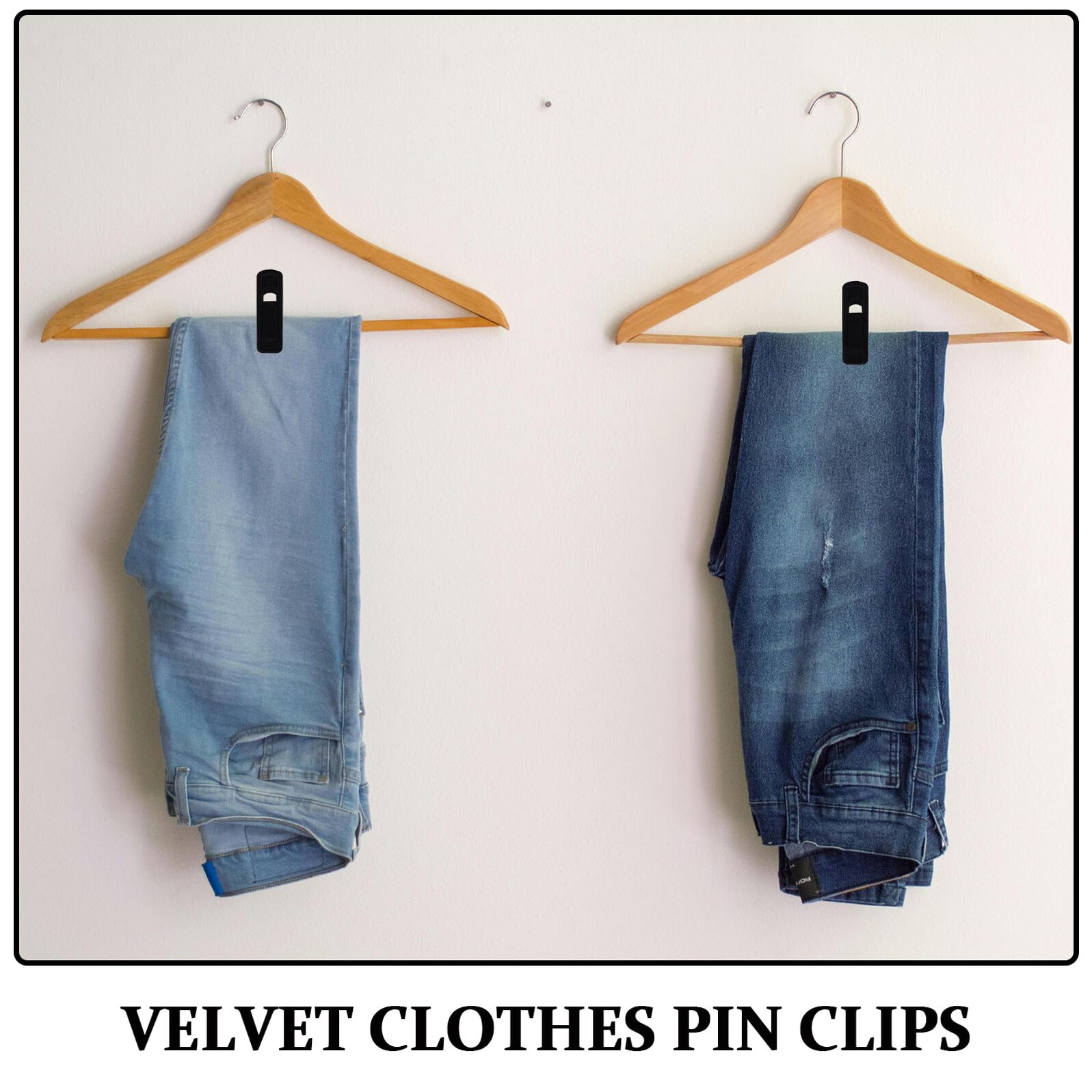 50 Pinzas de Terciopelo para Perchas de Ropa, Pinzas Antideslizantes de Plástico para Colgar Ropa en Tendederos Interiores y Exteriores