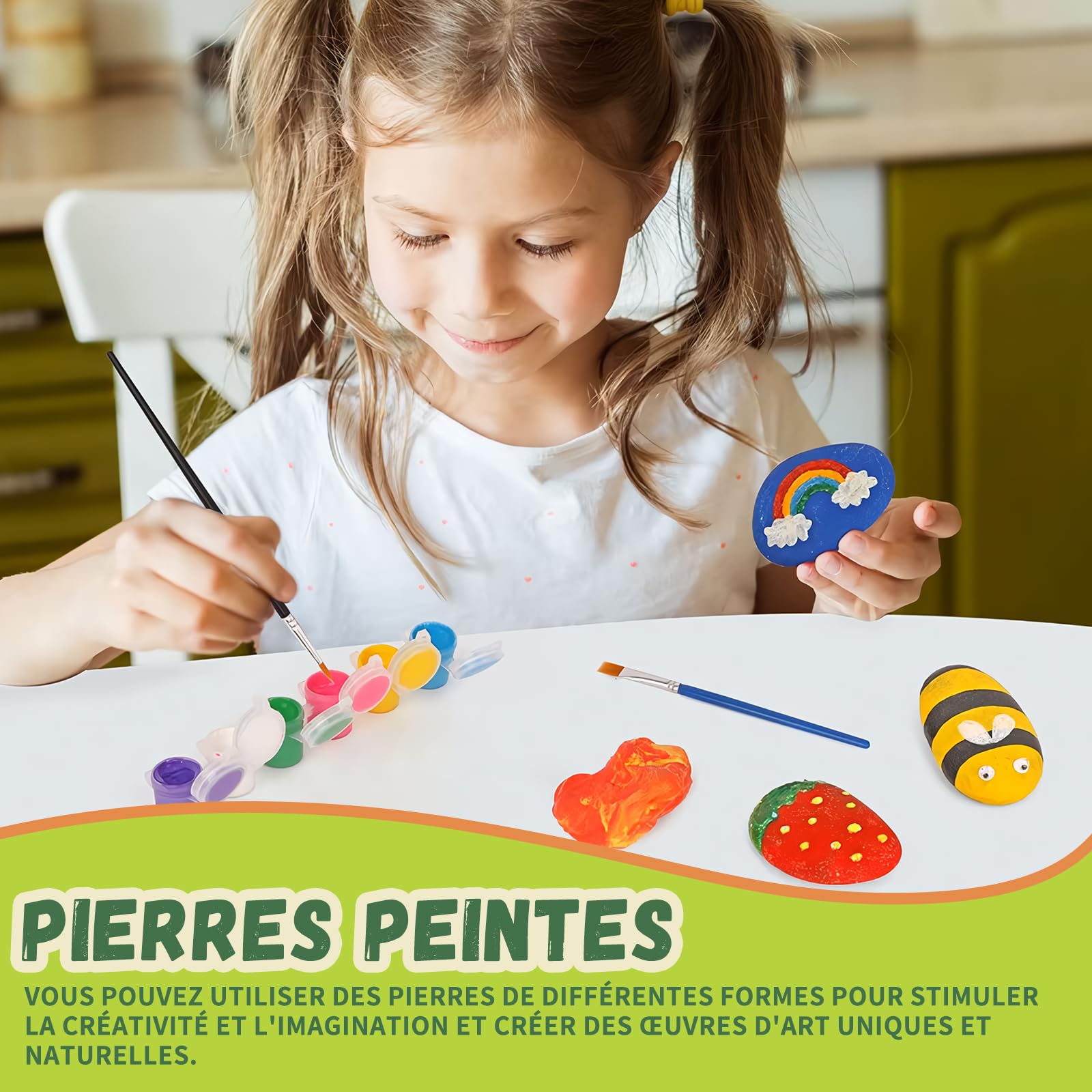 15 Galets à Peindre 5-8 cm – Pierres Naturelles Lisses et Plates, Galets de Rivière, Galets Décoratifs pour Bricolage, Décoration de Jardin, Vases, Projets Artistiques, Aménagement Paysager, Blanche