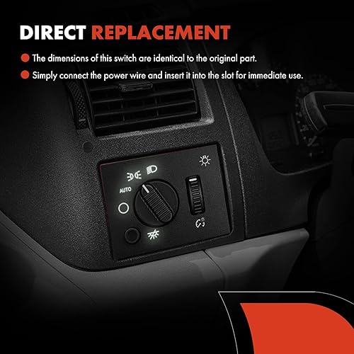 Miniatura 6 de A-Premium Interruptor de faro delantero, luz LED blanca compatible con Chevy Silverado 03-07 Suburban Tahoe Avalanche, GMC Yukon Sierra 03-07,