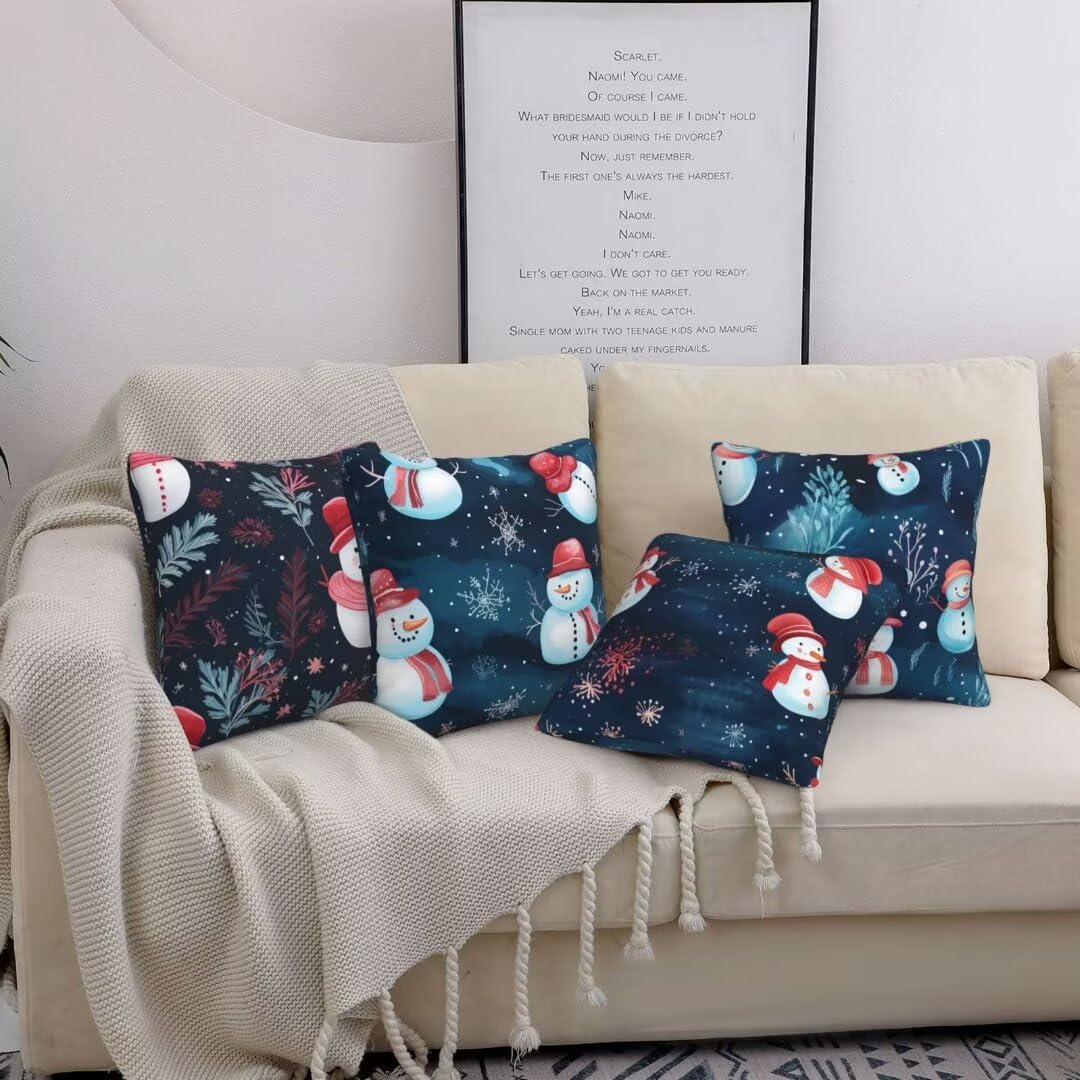 Funda Cojin 65x65 cm, Funda cojin Decoración Navideña Juego de 4 Cojines Cama Cojines para Sofa Fundas de Cojin, Fundas Cojines para Decorativos Salon Home Sofá Silla de Estar (Cremallera Oculta) X203