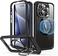 Vista 1 de ESR - Funda completa para iPhone 15 Pro, con soporte, MagSafe, a prueba de caídas de grado militar, protector de pantalla incorporado de vidrio