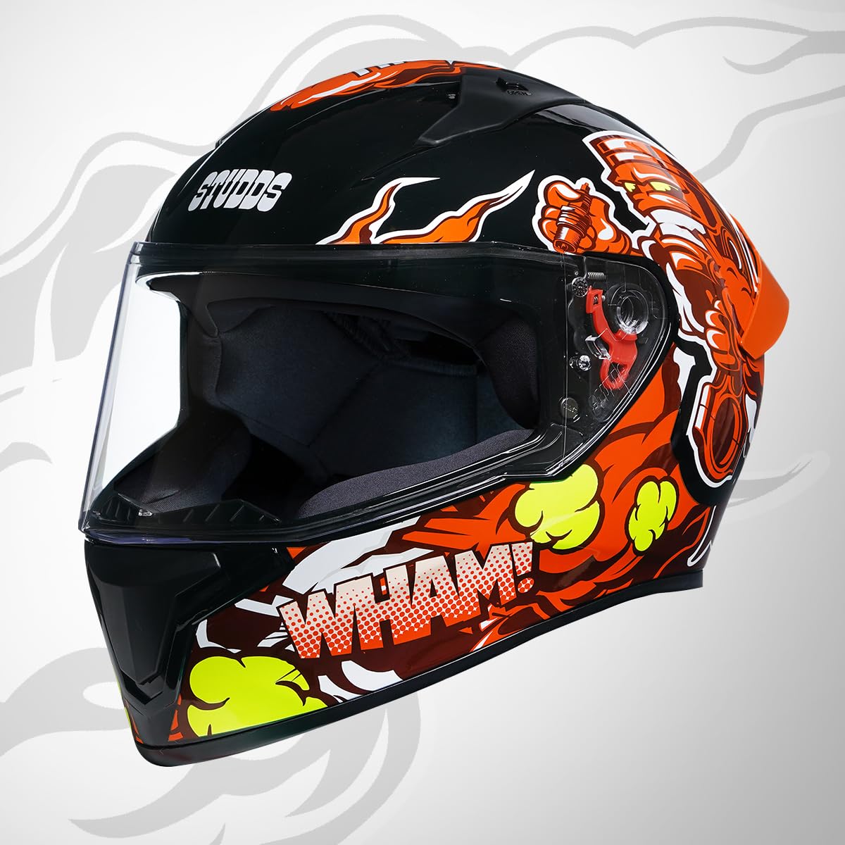 Studds Thunder D10 ISI and DOT Certified Full Face Graphic Helmet for