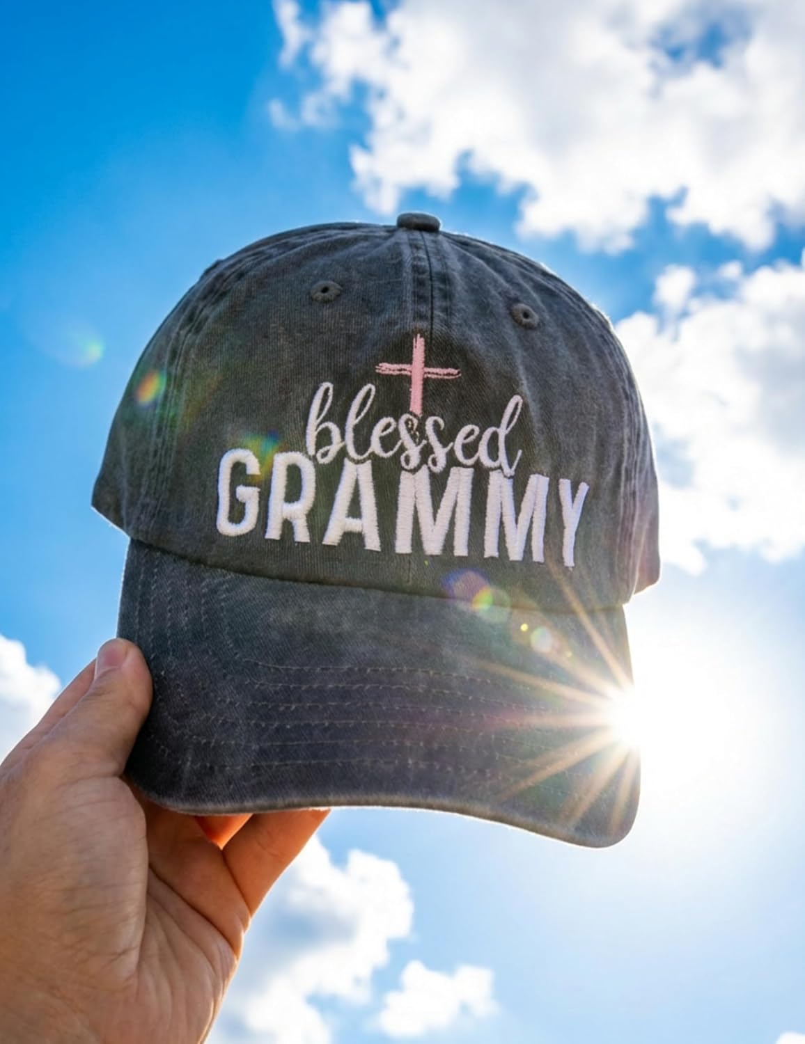 InnoBeta Grammy Gifts, Gifts for Grammy, Blessed Adjustable Embroidered Baseball Cap on Mother's Day, Christmas, Birthday