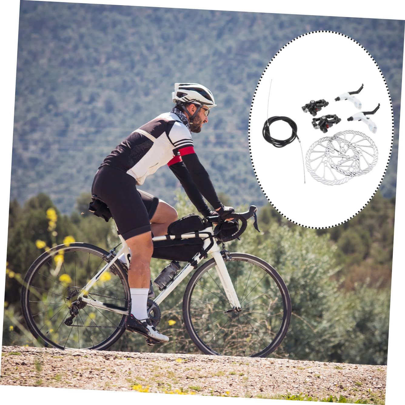 GALPADA Kit de Frenos de Disco para Bicicleta de Montaña Pastillas Metálicas Huecas de Alta Resistencia con Diseño Compatible Disipación Térmica y Acabado Electrochapado para Ciclismo