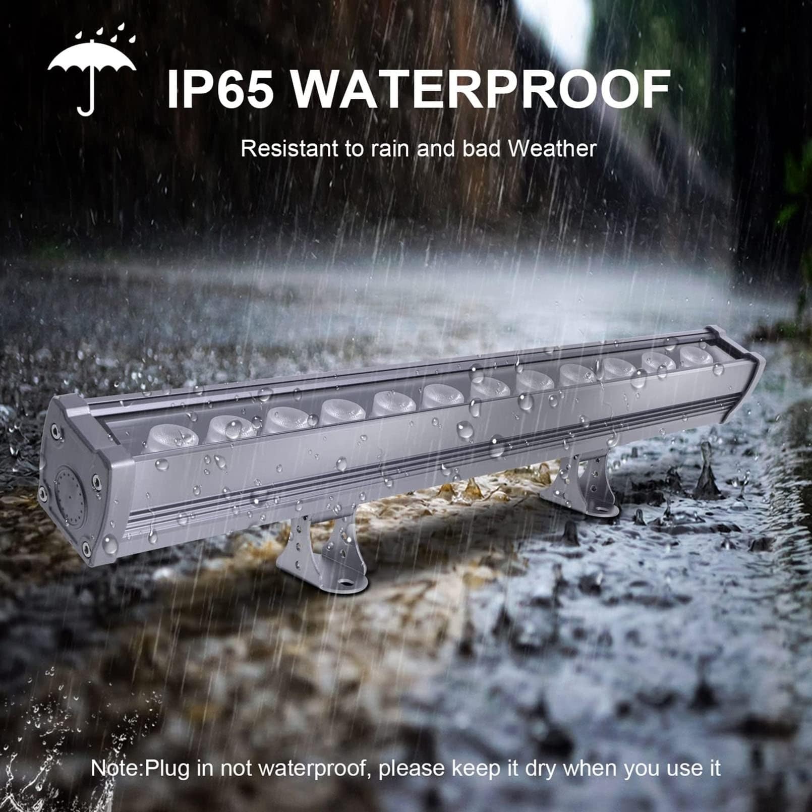 Foco LED De Haz, Barra De Luz LED Para Bañar Paredes, Resistente Al Agua IP65, Adecuada Para Proyectos De Iluminación De Acento O De Inundación En Interiores Y Exteriores(Warm White,18W(85-265V))