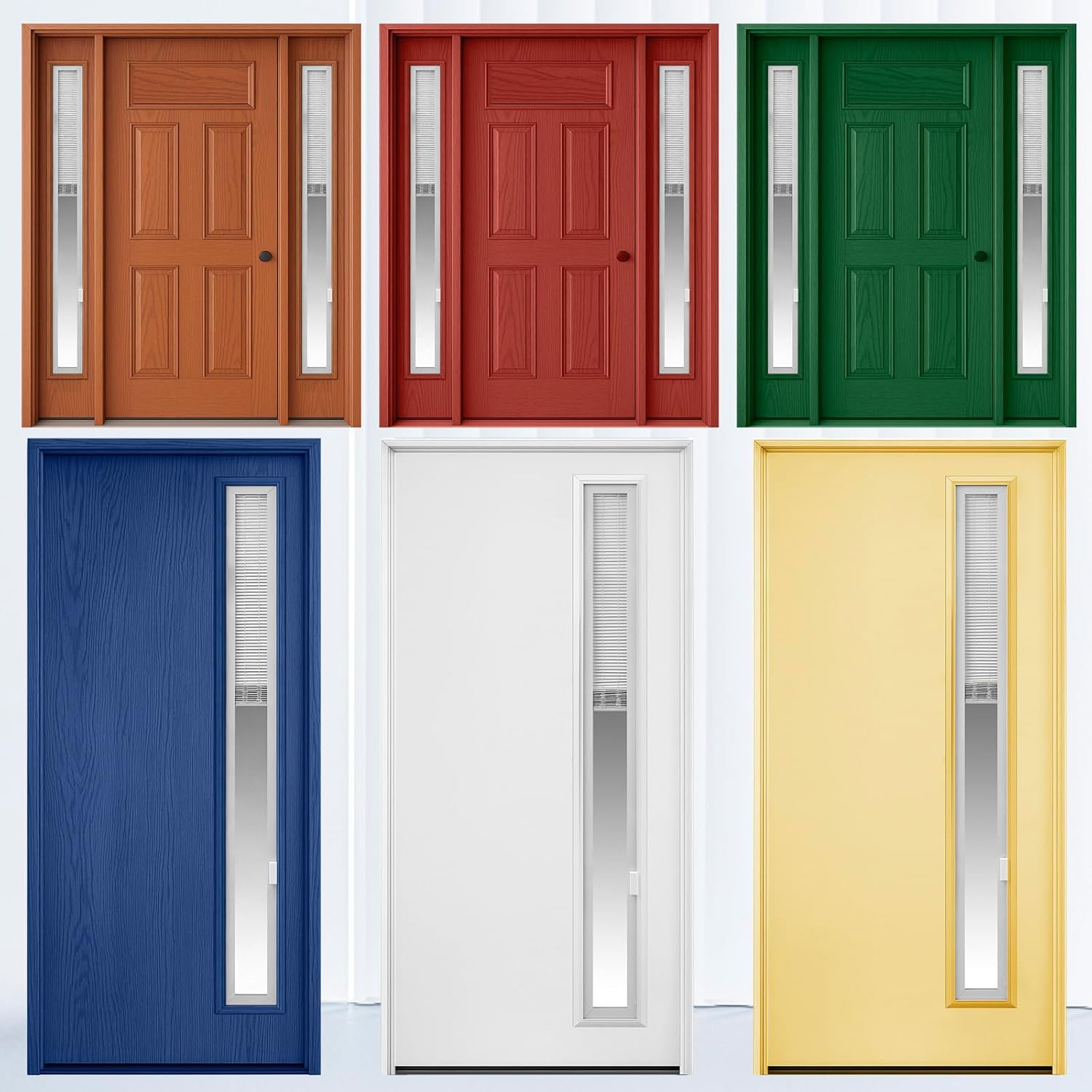 Add on Blinds for Raised Frame Doors 9" x 66", French Door Blinds Outer Frame Fits Glass 7 x 64 Inches Easy to Install Clean, Window Shades Behind The Glass No Special Tools