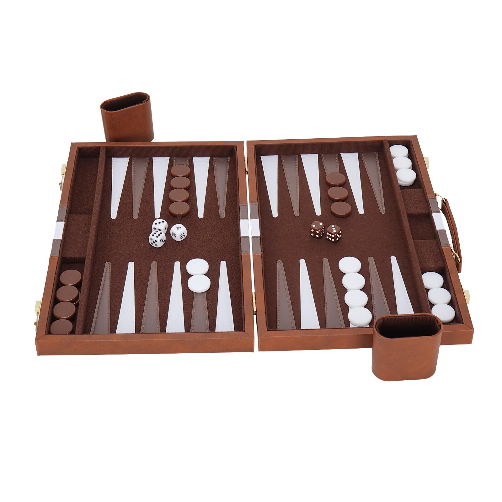 Set per backgammon, 38 x 24,5 cm, valigetta con rivestimento in feltro
