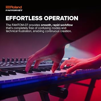 FANTOM-07 brings your creative world together,combining the sonic power and fluid workflow of the top-of-the-line FANTOM series in streamlined instruments that go everywhere your inspiration takes you