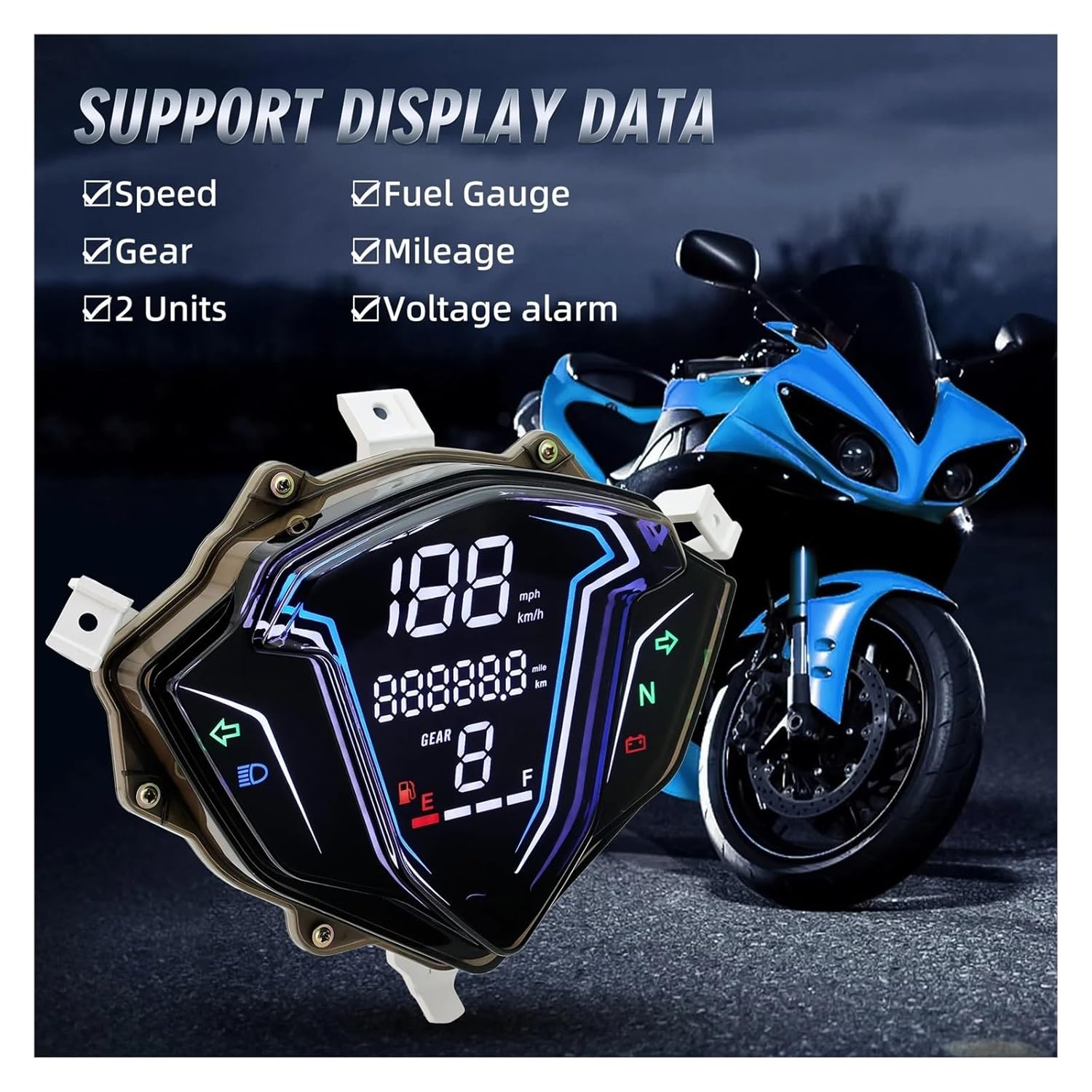 Motorcycle Speedometer Tachometer Motorcycle Meter Digital Speedometer for SRL115FI Scooter Speedometer Instrument Modification Part