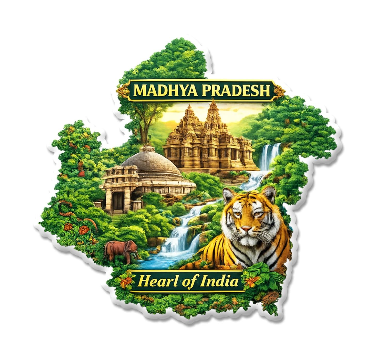 Kerala Fridge Magnet - God's Own Country Design -11