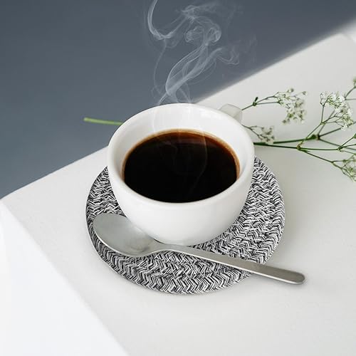 Miniatura 4 de ABenkle Juego de 6 posavasos tejidos para bebidas, posavasos absorbentes bohemios, 4.3 pulgadas, regalo perfecto para inauguración de la casa,