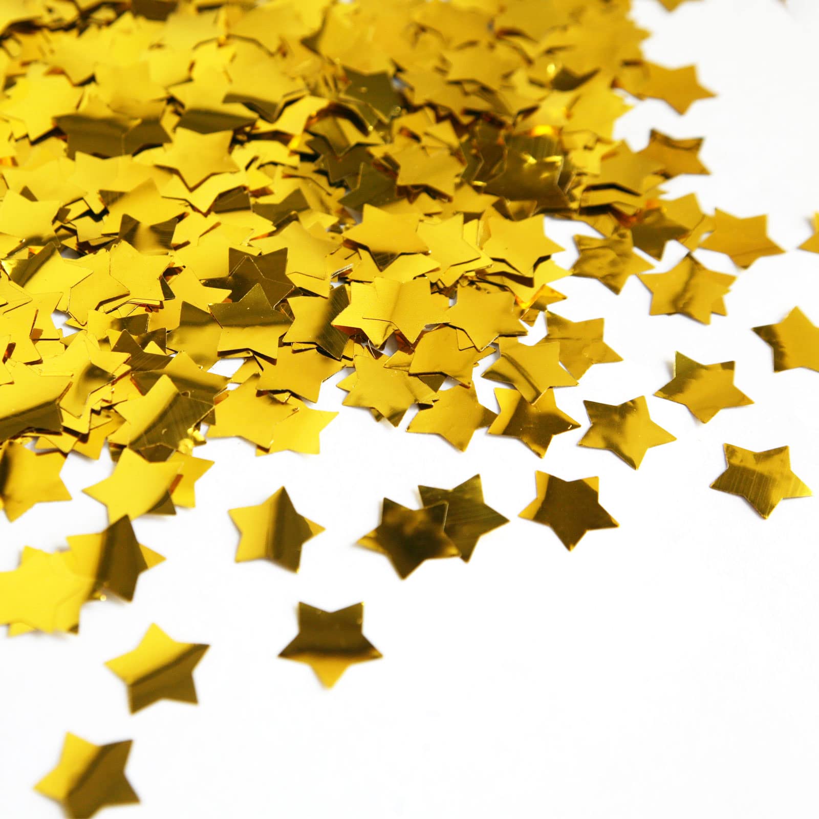 Confeti de lámina dorada, confeti de mesa con purpurina estrella, brillante para decoraciones de fiesta (1.7 onzas)
