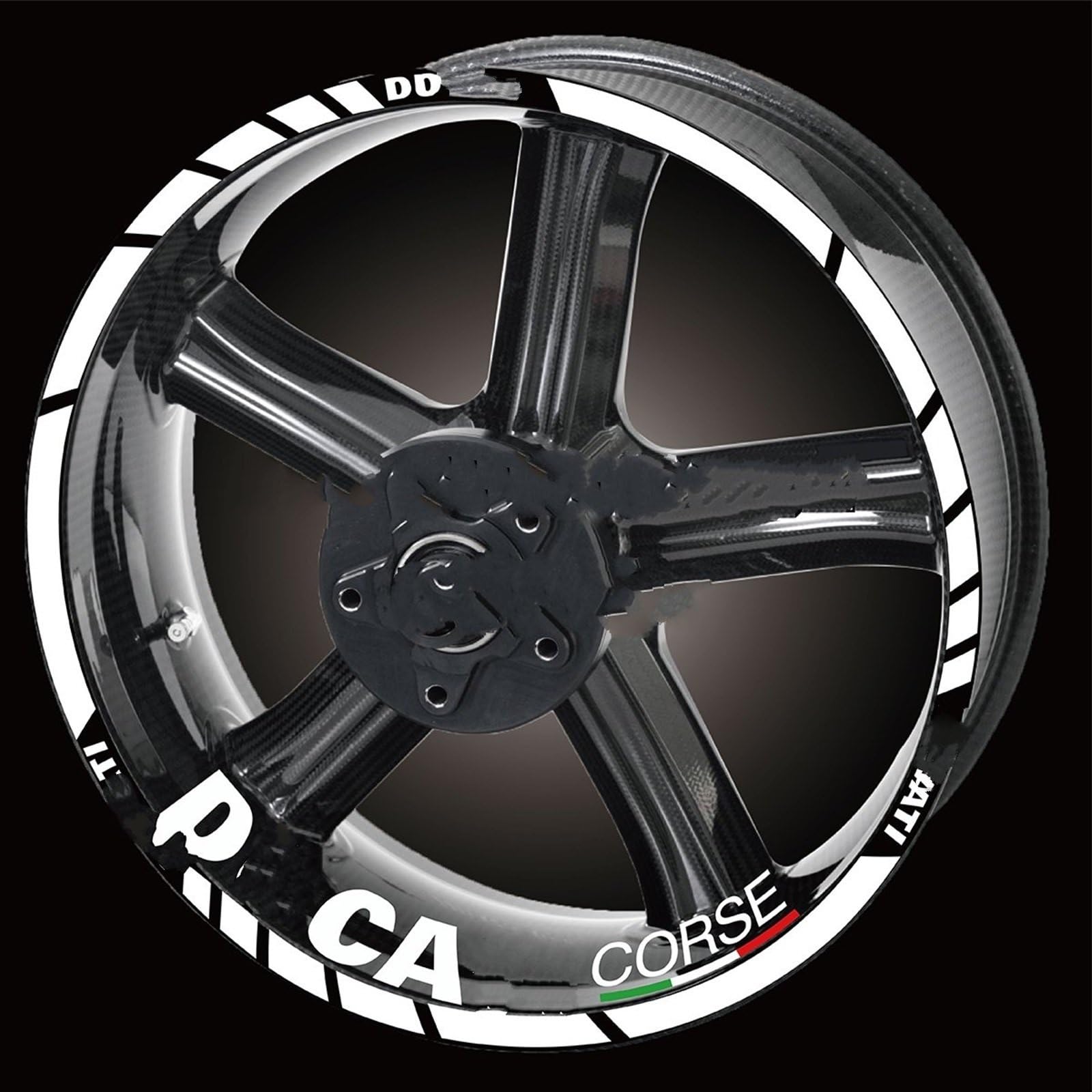Motorcycle Front Rear Tire Rim Reflective Decals Waterproof Stickers for Ducati MULTISTRADA 1260 1260s 1200 1200s Decorative(Color3)