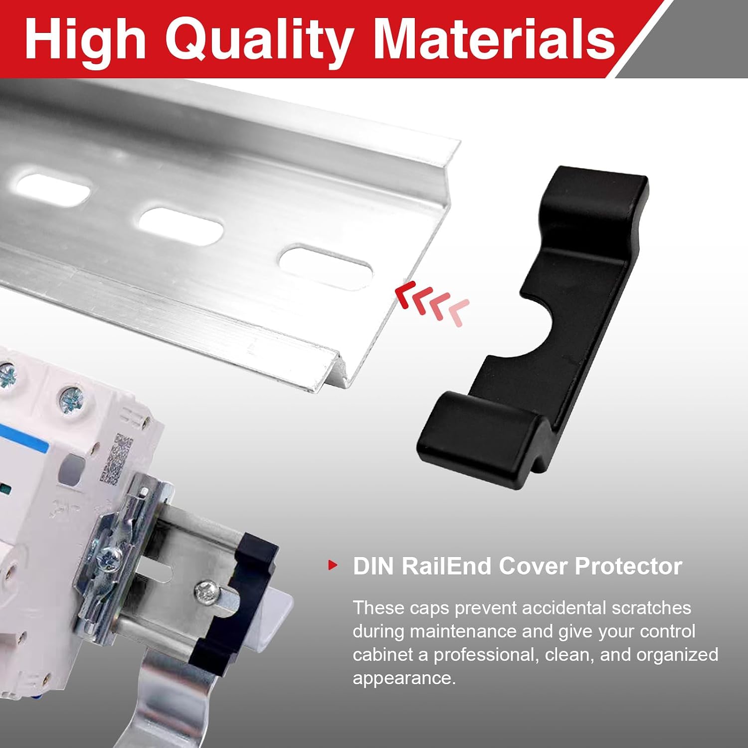 7PCS Aluminum DIN Rail, 200mm x 35mm x 7.5mm Slotted