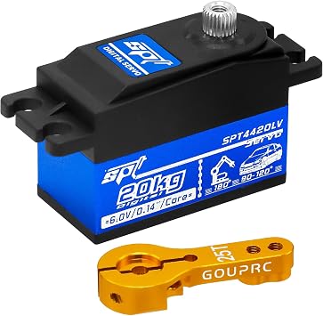 GOUPRC 20kg Low Profile Servo High Torque of Metal Gear Digital Servo with 25T Metal Arm for 1/8 1/10 1/12 RC Model DIY Car Robot
