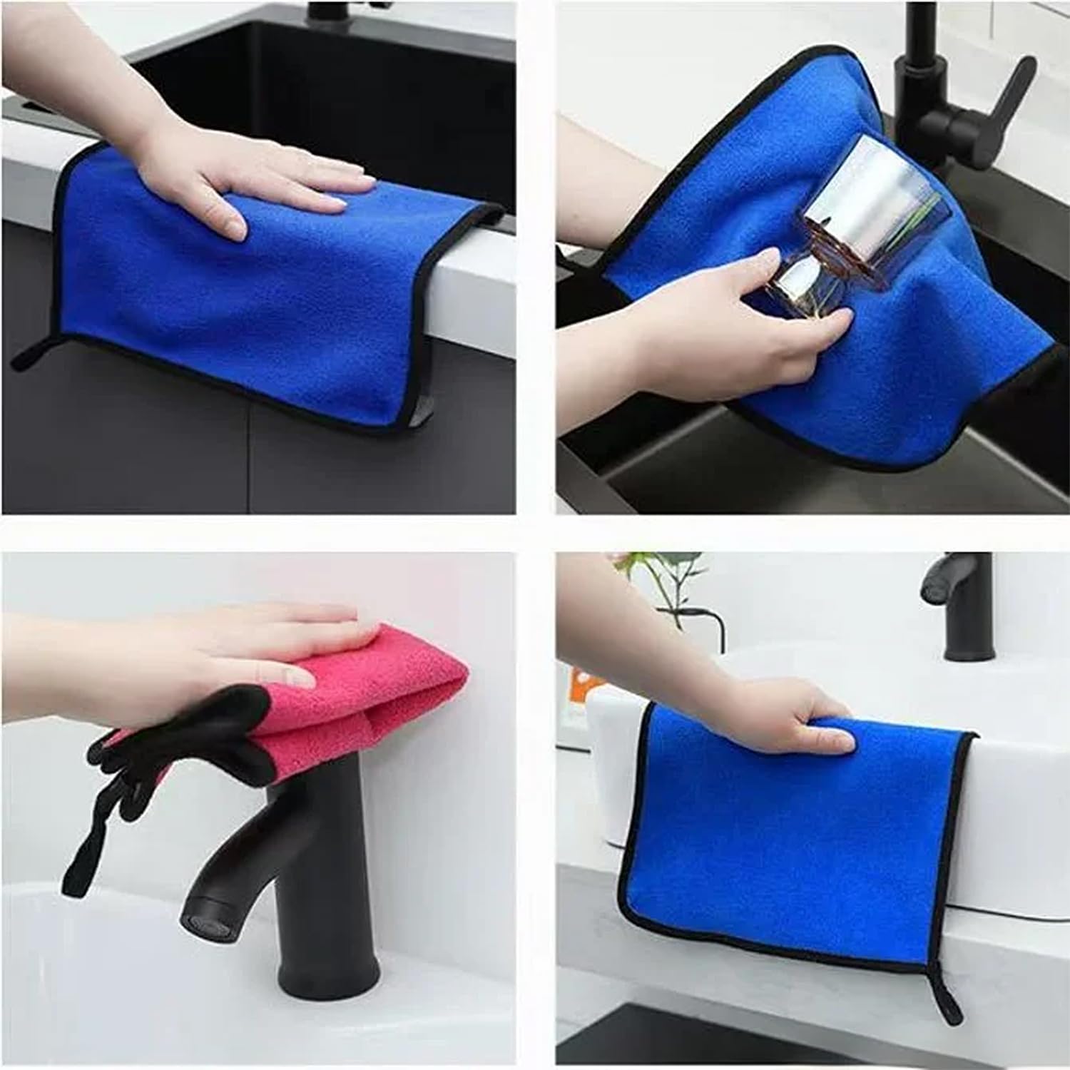 10 Pack Premium Microfiber Towels Coral velvet Washing and Detailing Towels for Car Detailing Household Cleaning Ultra-Soft Super Absorbent, Lint Streak-Free 11.8"x15.7” Cleaning Cloth (5colors) thumbnail