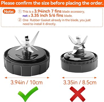 SS101 Replacement Blade for Ninja Blender, 4in/10cm, 7 Fins Blender Blade