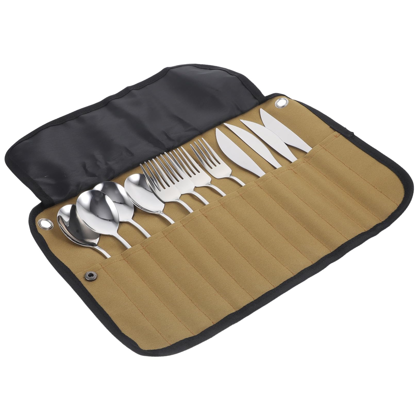 Camping Besteckset mit Organizer Tasche Mehrfunktionale Picknick Utensilien aus Nylon Leichtes Outdoor Geschirrset für Wandern Camping Grillen und Reise