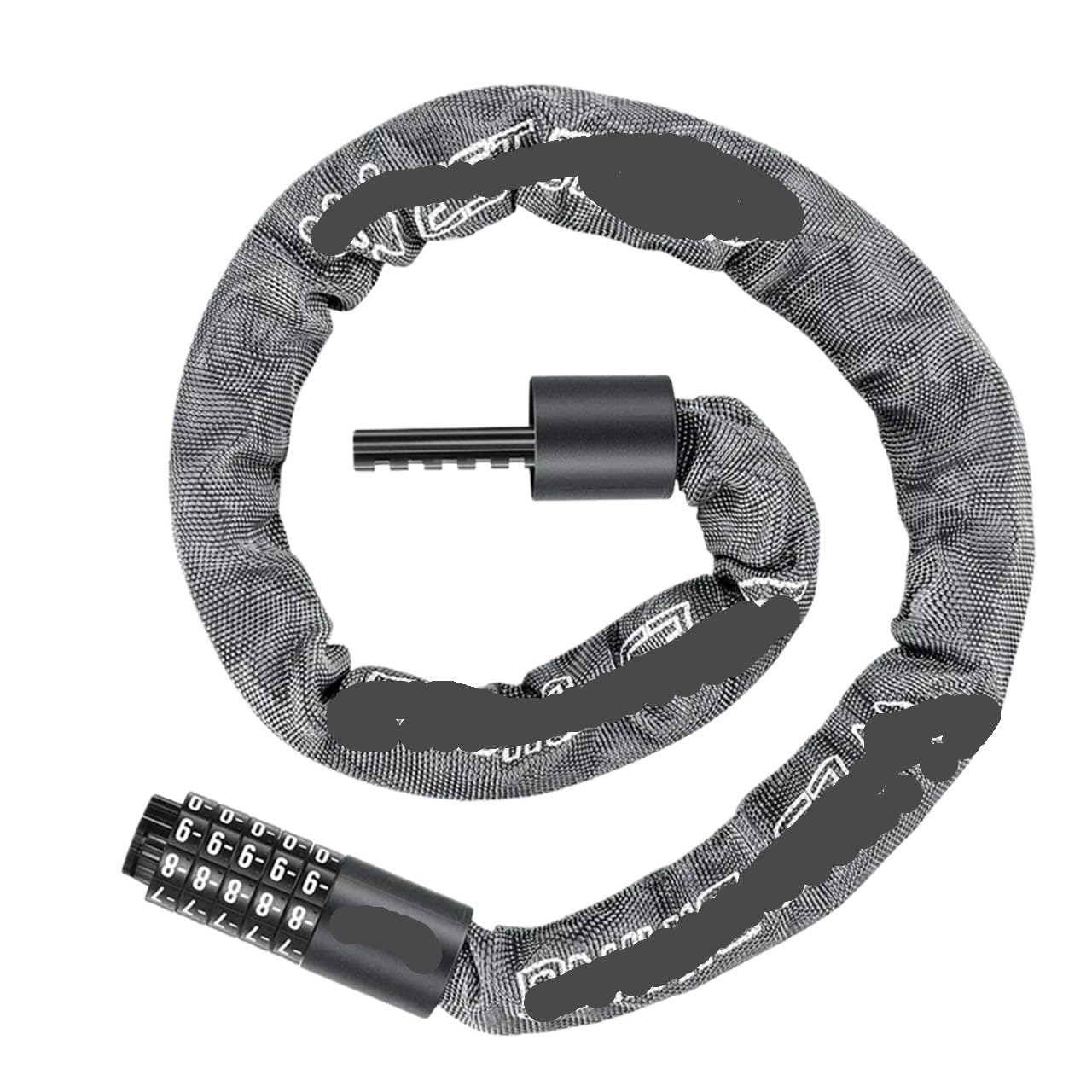 Accessori moto antifurto con combinazione di sicurezza a 5 cifre for lucchetto codice catena for bicicletta da 100-150 cm per Sicurezza(Gray,100cm)