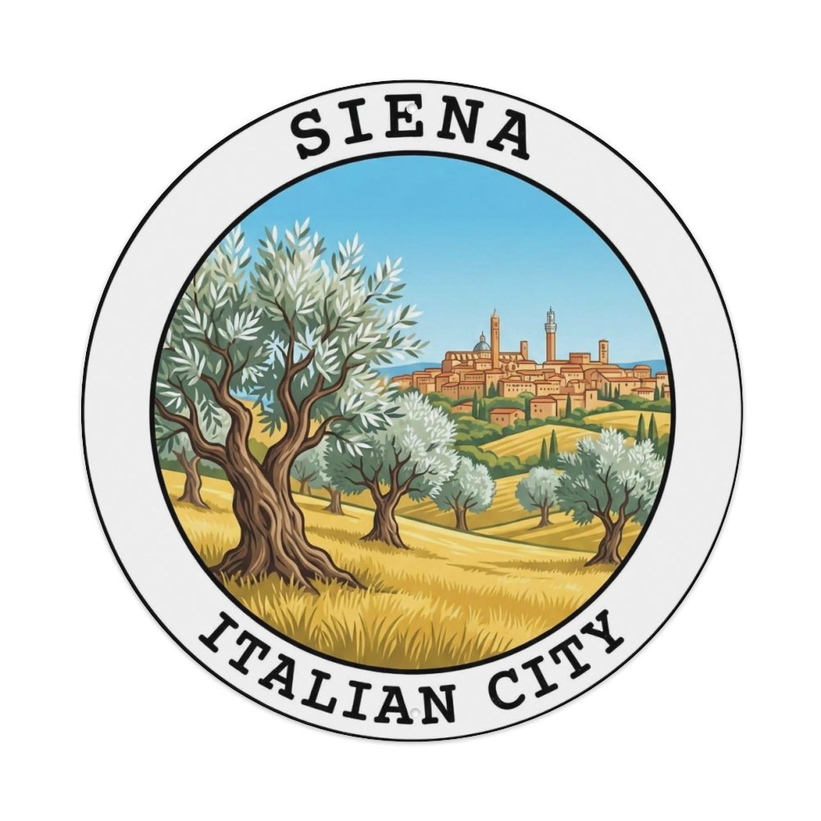 Vintage Travel Siena Italy Admiring Metal Tin Sign