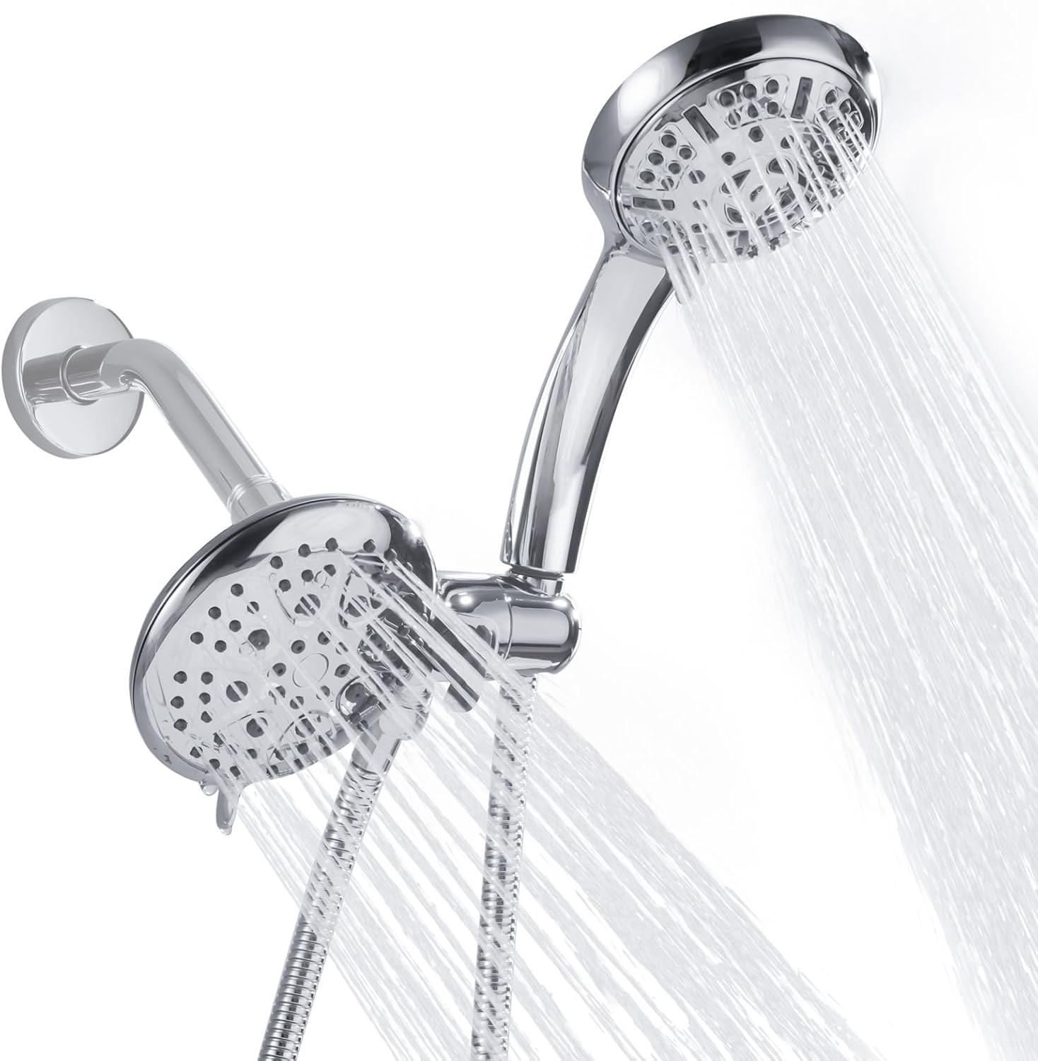 Dual Handheld Shower Head, BSTIIU 2 in 1 Shower Head Combo, 3-Way Rain ...