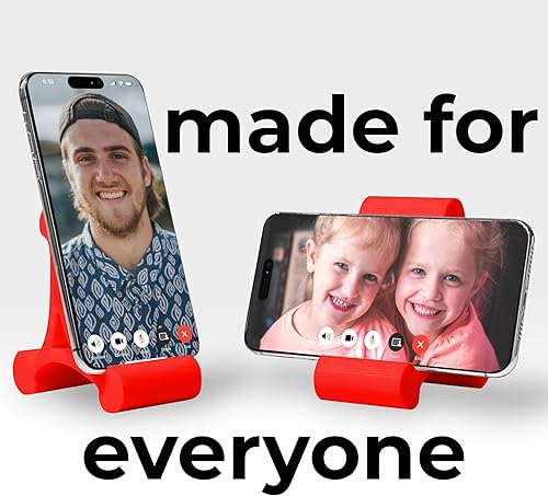 Miniatura 4 de Skalene Phone Stand - 100% Silicone Rubber, Adjustable Phone Holder, Prop, Rest - Desk, Office, Home, Kitchen Accessory (Flash Red)