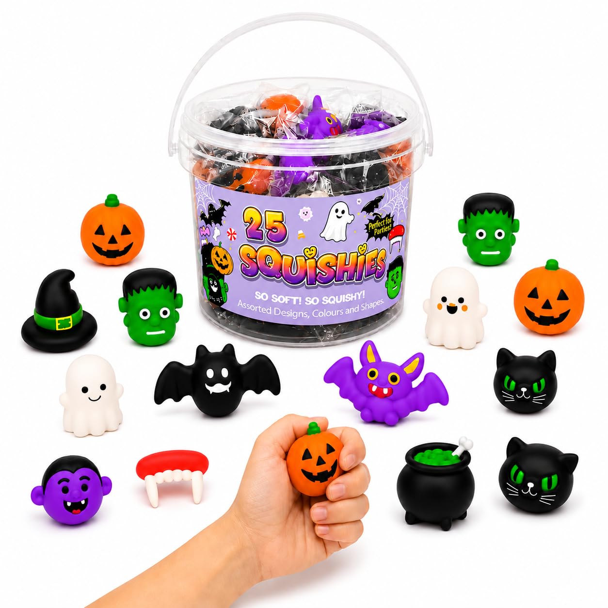 Henbrandt Halloween Squishy Toys – 25 Pack Assorted Fidget Toys