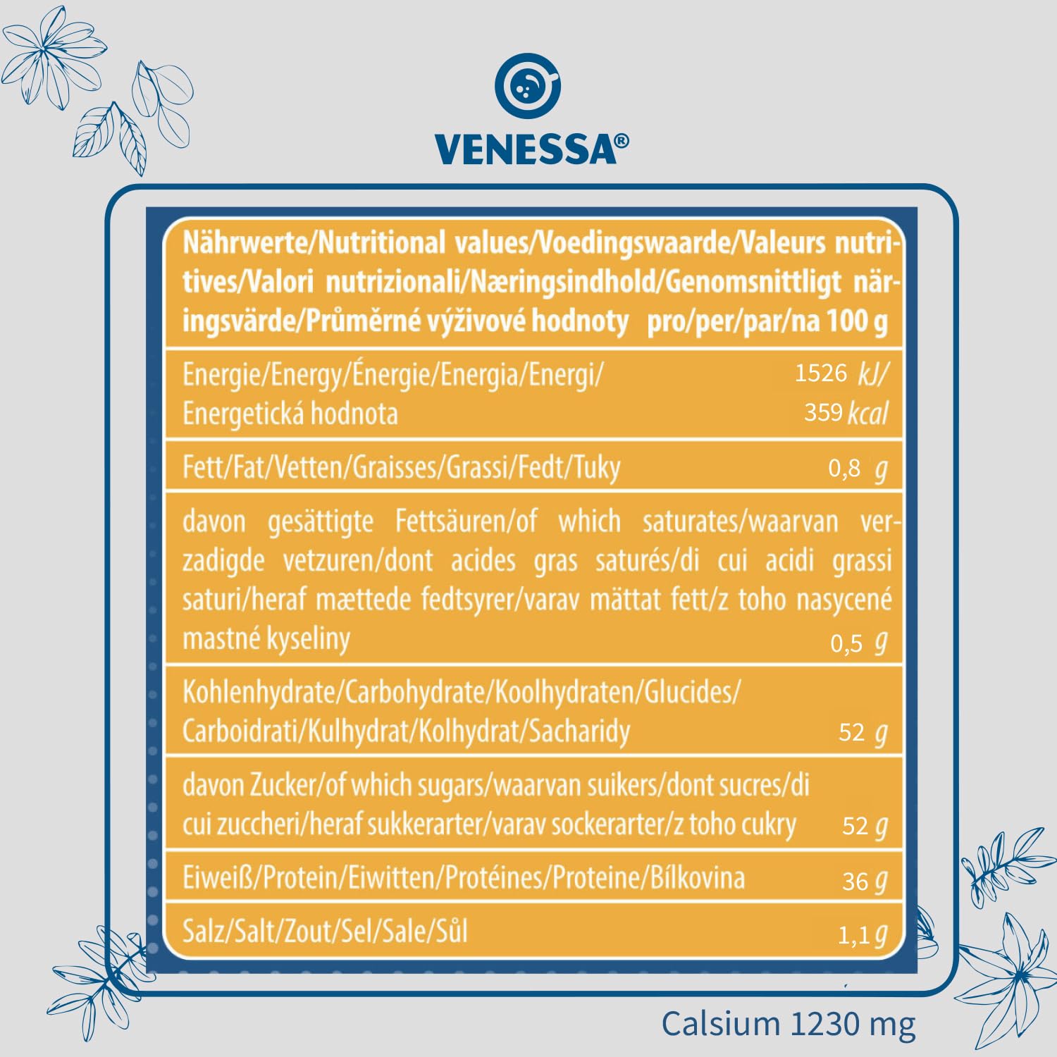 Venessa VSM 100 Lorimee 10 x 500 g odtłuszczonego mleka w proszku granulat wysokiej jakości Skimmed Milk w proszku do udoskonalania kawy z mleka, nadaje się do wszystkich produktów Vending
