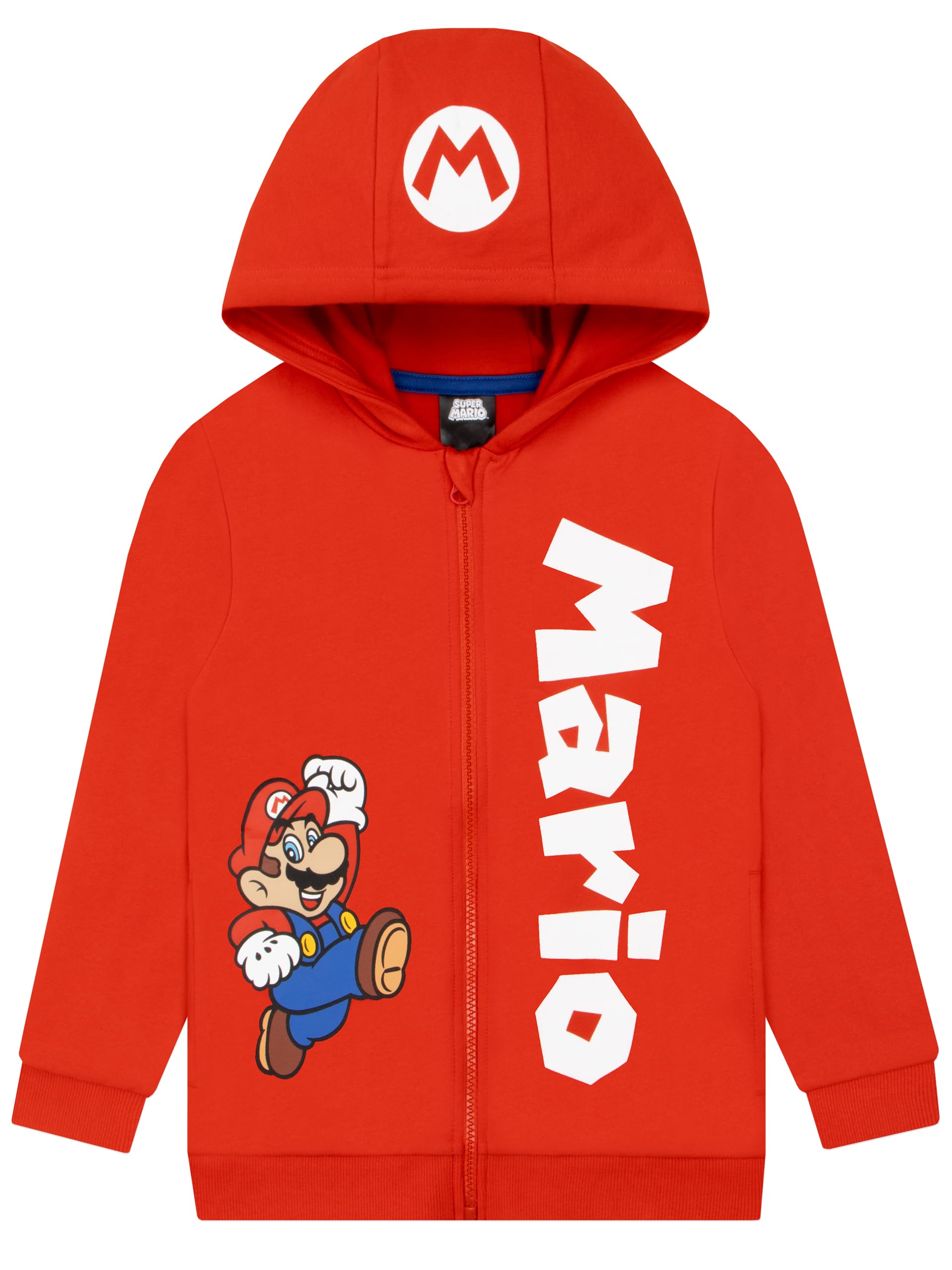Bluza Z Kapturem Super Mario Dla Chłopców, Czerwona Bluza Mario Dla Dzieci, Dziecięca Rozpinana Z Zamkiem