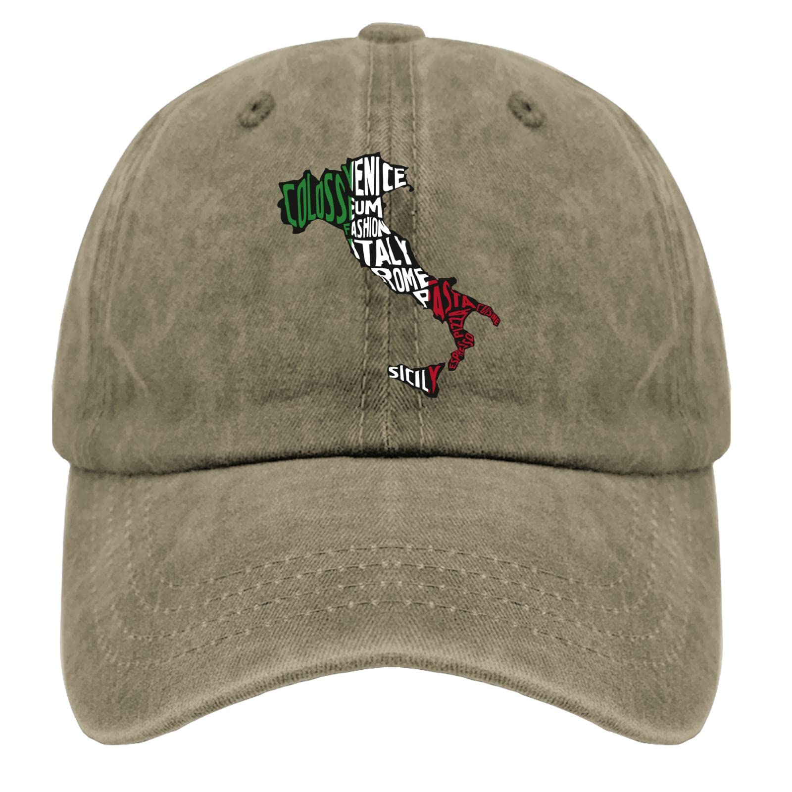 TKPA MOLDad Hats Italy Flag Trucker Hats for Men Fashion Washed Denim Adjustable