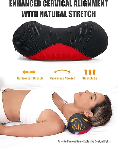 Miniatura 3 de Bespilow Almohada cervical patentada de doble capa, parte superior cómoda + base de espuma viscoelástica firme, soporte ergonómico de contorno,