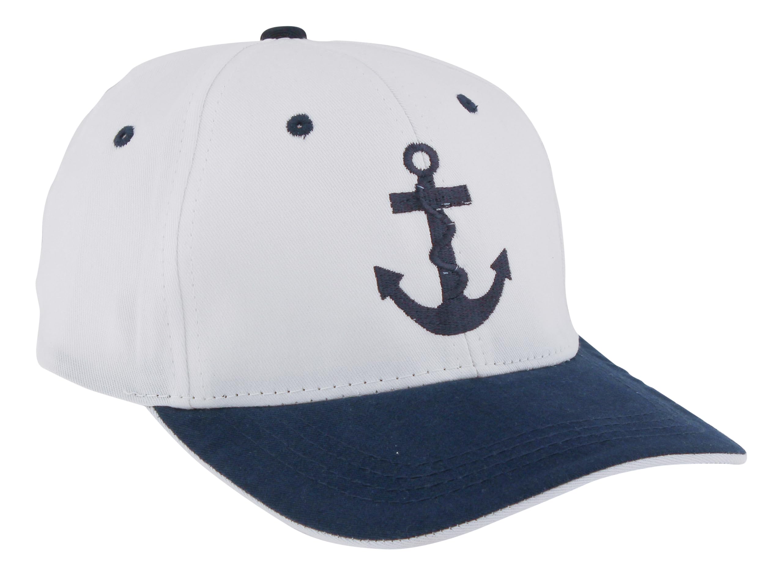 Sea-Club Cap – Anchor Hat Cotton White/Marine Maritime Decoration