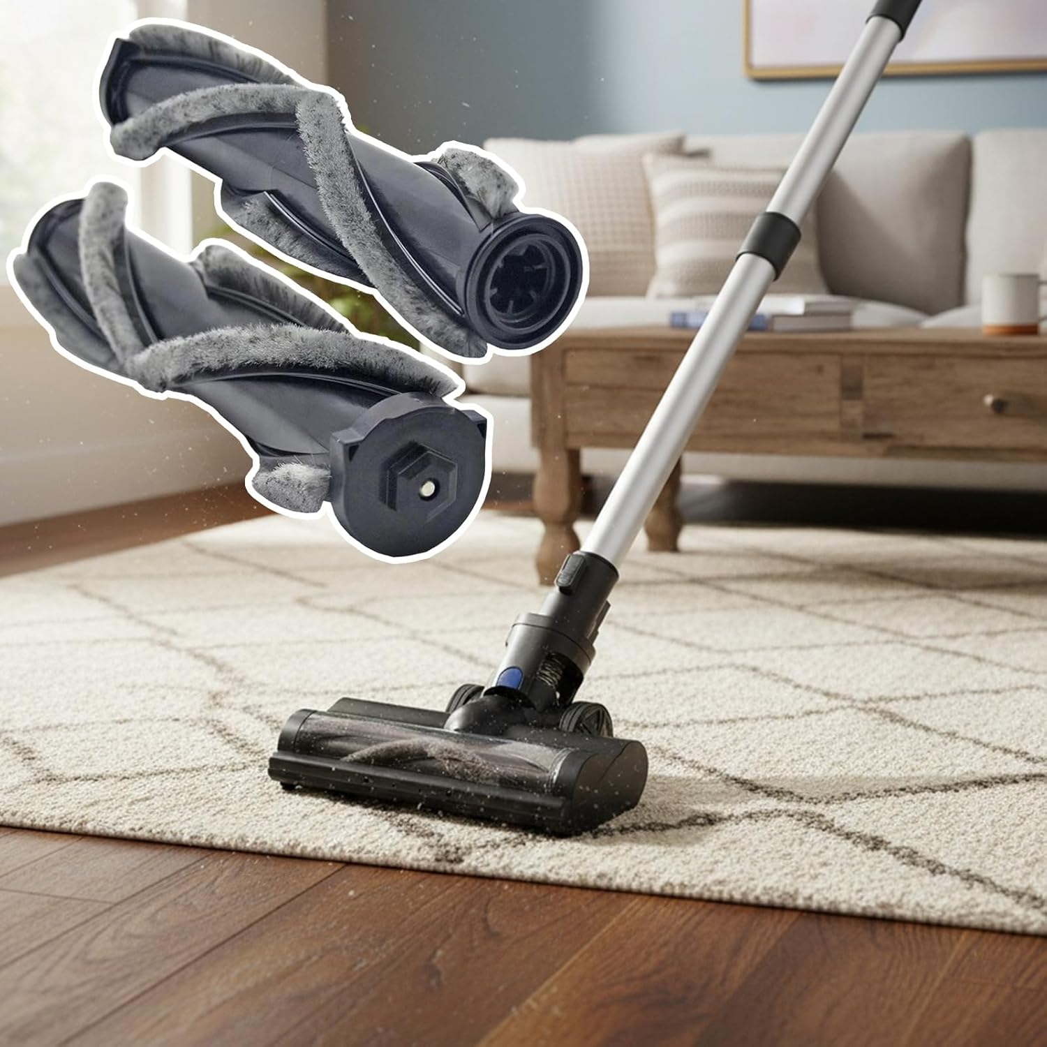 Multiple Face Quiet Main Brush Replacement Set of 2 for Telecommute Carpet Floor Cleansing Global Vacuum Brush Consistent Multiple Brands