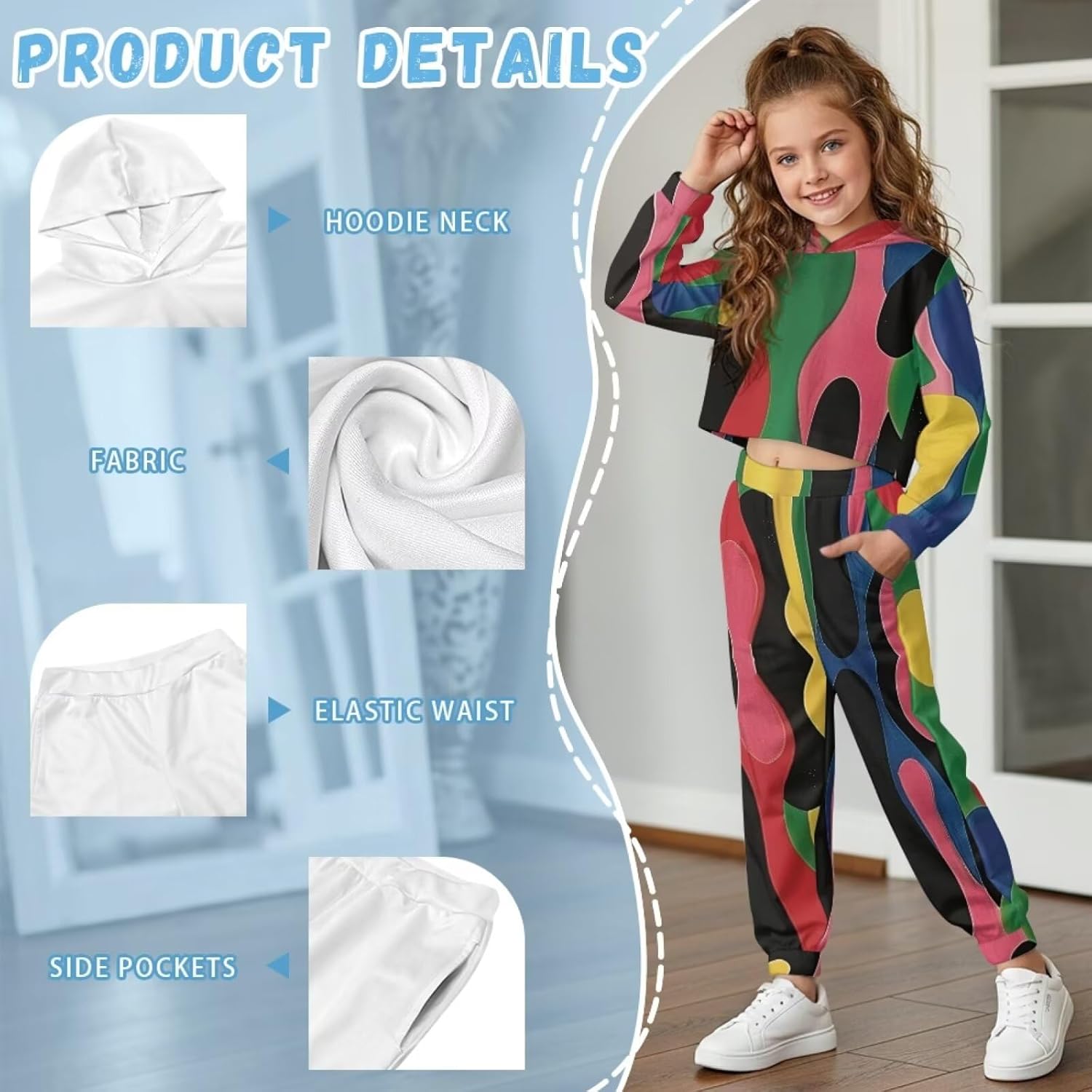 Coldinair 2 Piece Outfits for Girls Kids Sweatshirts and Jogger Sweatpants Fall Long Sleeve Sweatsuits Size 4-13 Years