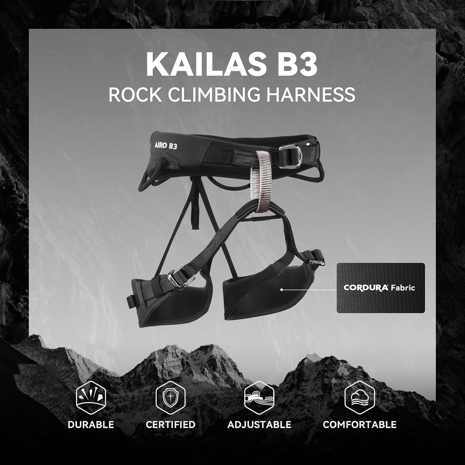 KAILAS B3 Rock Climbing Harness Men Adjustable Roofing Harness Indoor Climbing Rappelling Harness Women Protect Durable