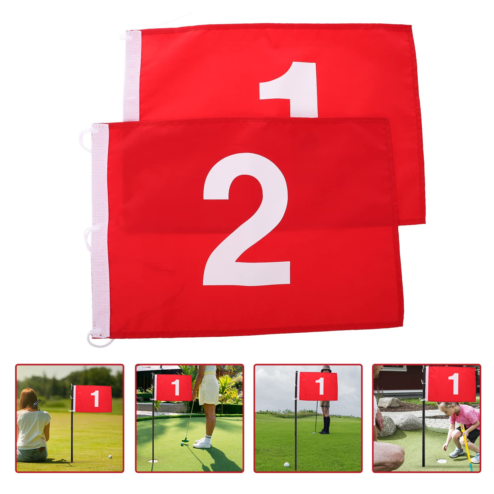 BESPORTBLE 2Pcs Golf Flaggen Übungsnummer 1 Und 2 Golfflaggen Traning Golf Peg- Flaggen Tragbare Golfzielflaggen für Den Hinterhof im Freien im Freien im Freien im Freien im Freien im Freien