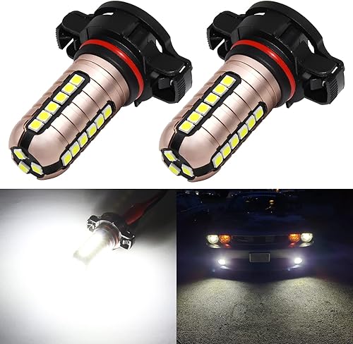 Miniatura 8 de PHINLION Bombillas LED antiniebla ámbar 2504, 3000 lúmenes, superbrillantes, 3030 27-SMD 12276 PSX24W, repuesto de bombilla antiniebla, amarillo