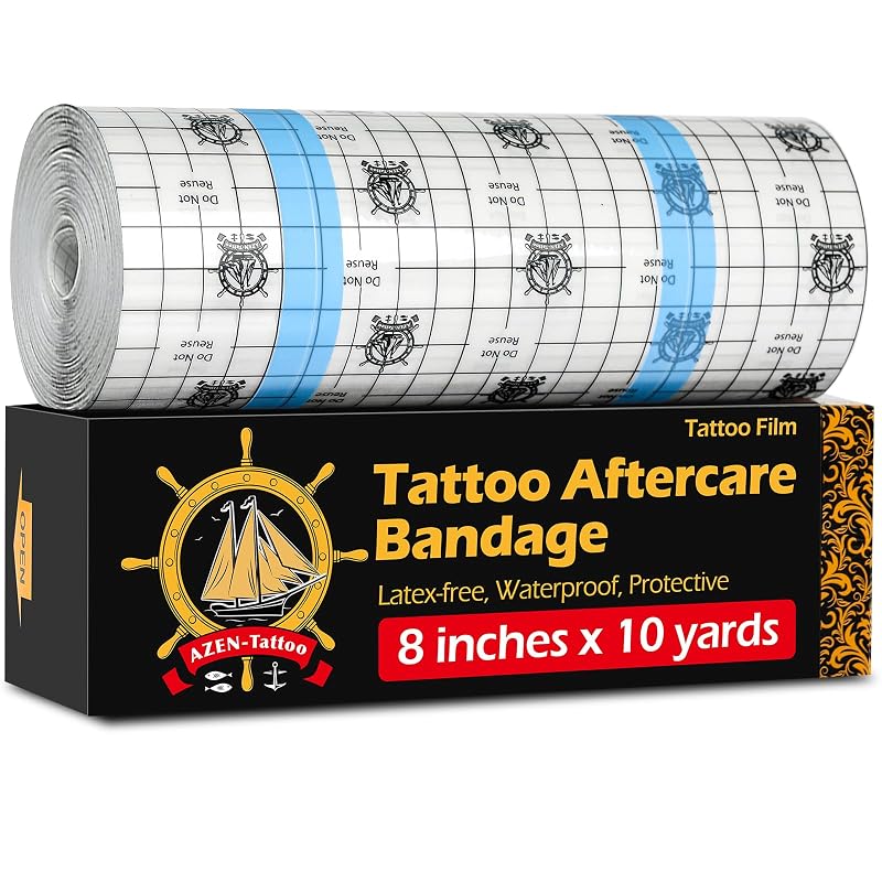 Película para cuidados pós-tatuagem AZEN, 20,32 cm x 9,14 m