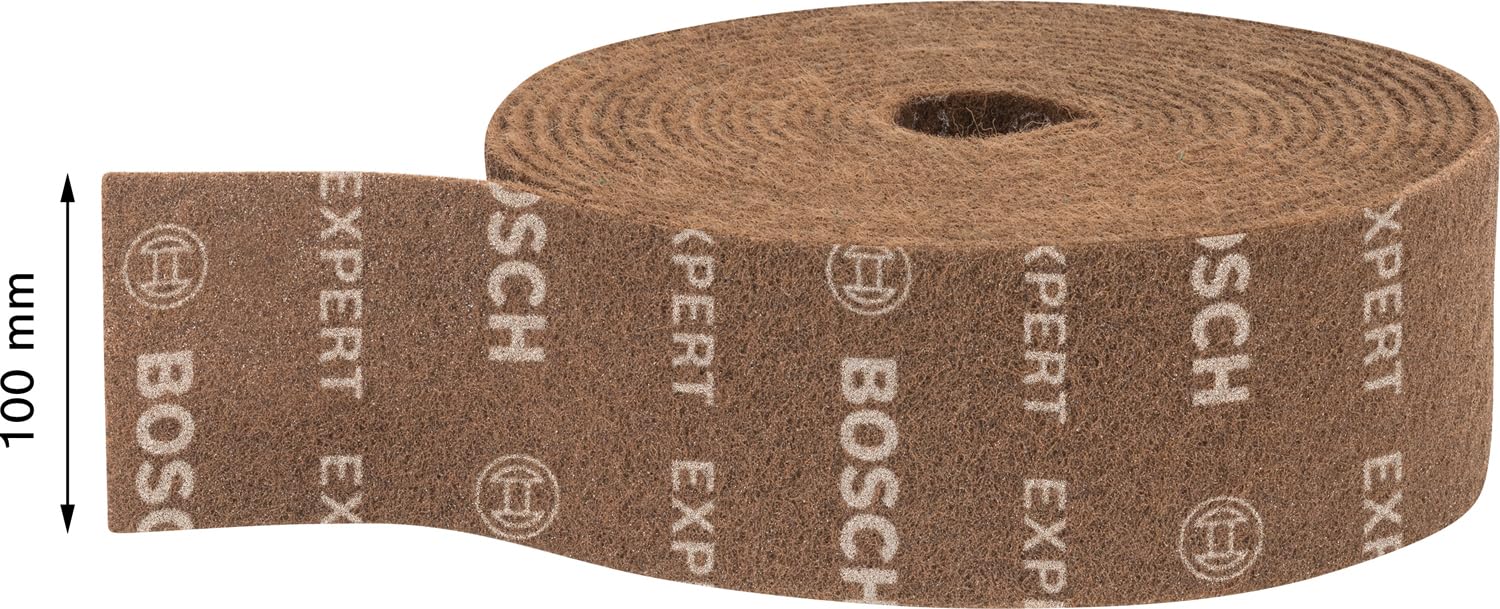 Bosch Professional 1x Expert N880 Vliesrolle (für Stahlbleche, Breite 100 mm, Länge 10 m, Grob A, Zubehör Handschleifen)