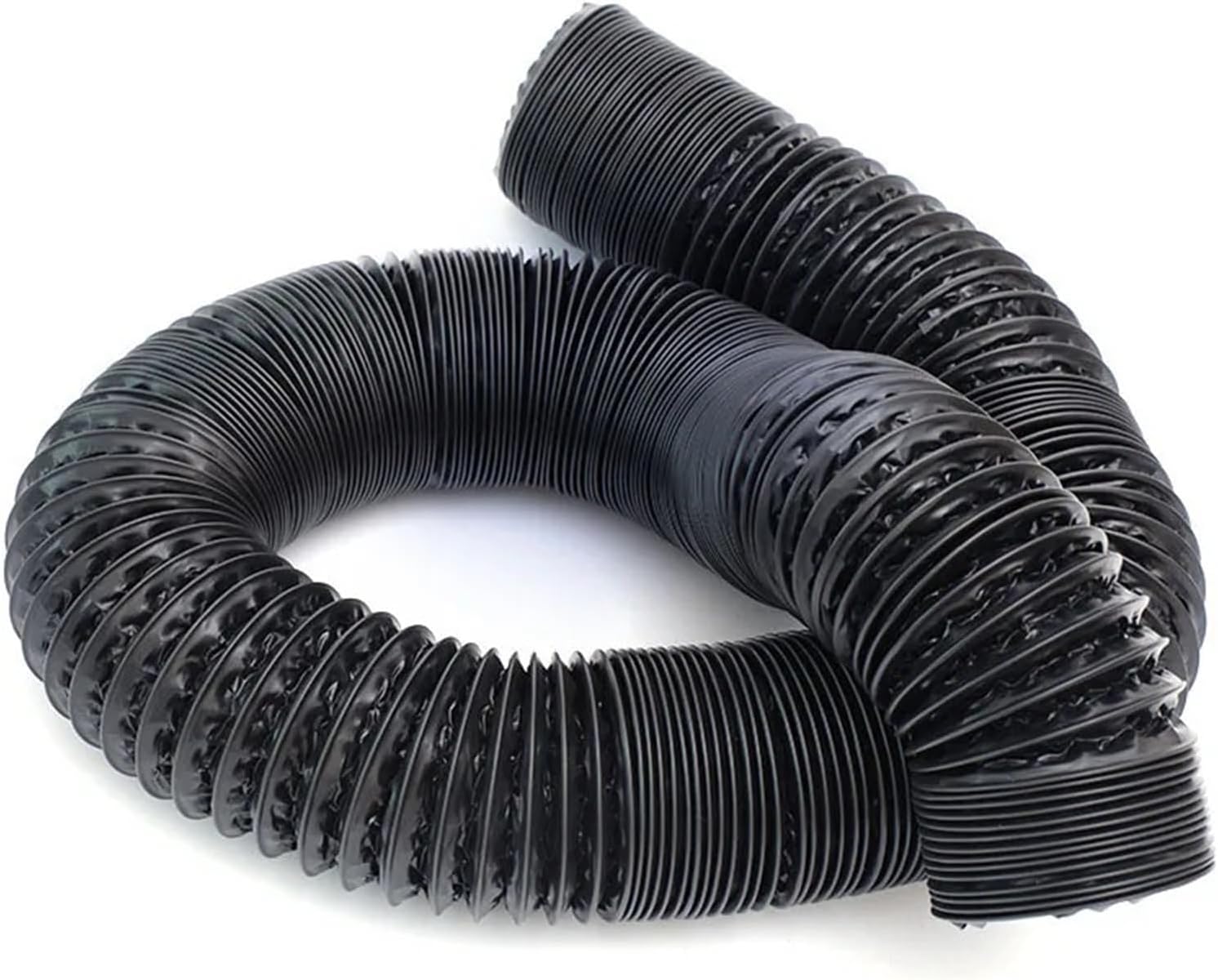 Portable AC Exhaust Hose 600CM 19.7FT Flexible Aluminum Fire Resistant Dryer Vent Ducting for HVAC Ventilation Heating Cooling Exhaust Black White Gray 6 (Black,16.5cm)