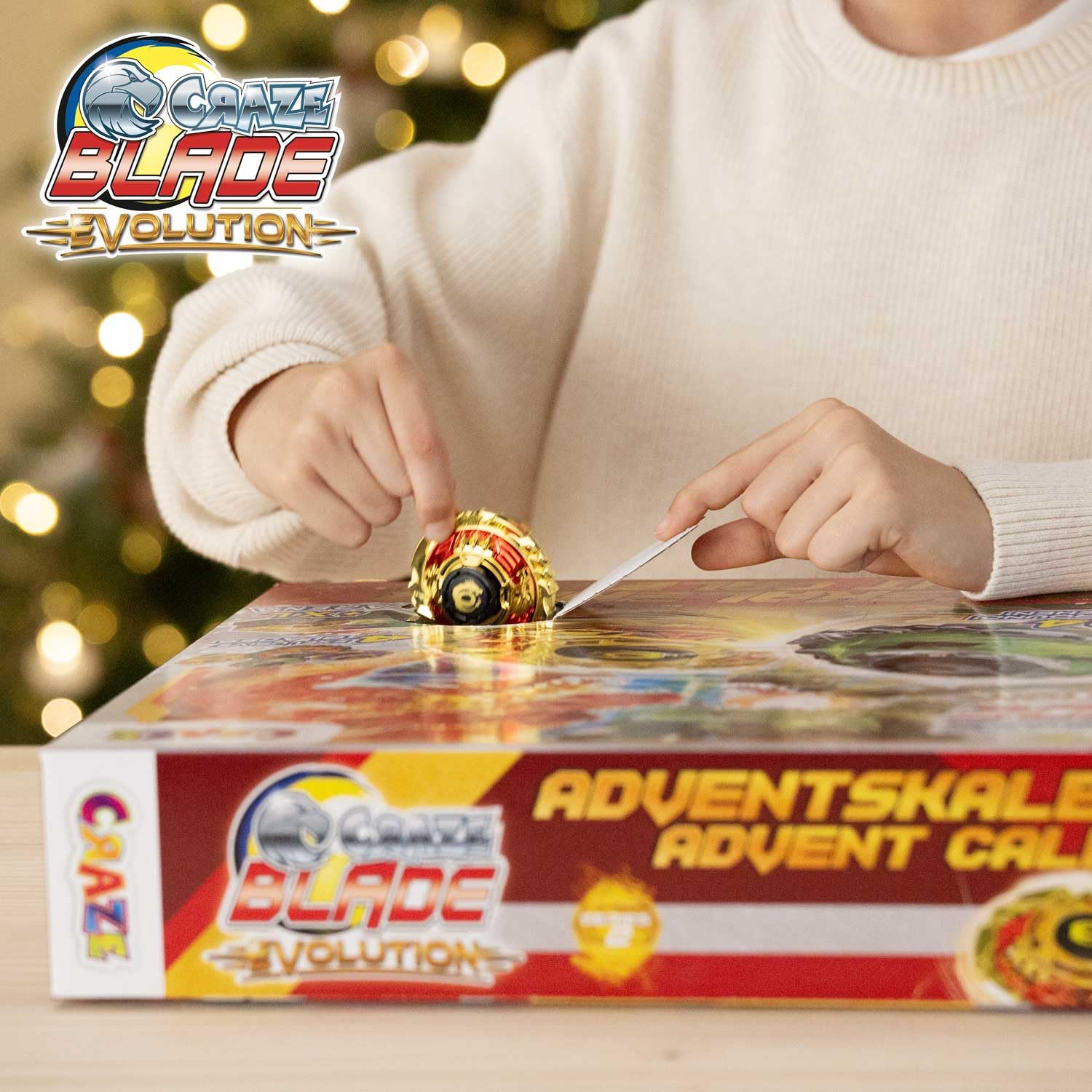 CRAZE BLADE Calendrier de l'Avent garçon et fille avec Toupies de combat BLADE - Calendrier de l'Avent Jouet avec arène de combat, lanceur et toupie - de Noël pour garçons et filles