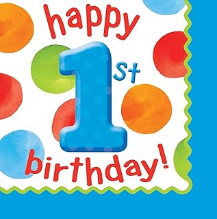 Big 1 Dots Boy Luncheon Napkin