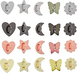 20 pacotes de metal suporte de anel de telefone coração anel de dedo adesivo girassol estrela borboleta em forma de vários estilos lua charme gancho smartphones alça alça acessórios para