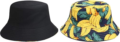Miniatura 2 de Mashiaoyi Sombrero de pescador reversible de doble cara con estampado unisex