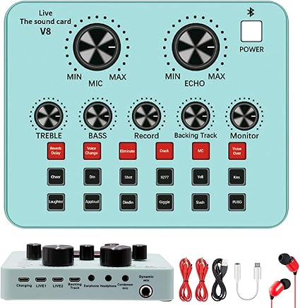 Amazon Com 40 Off Clearance Bluetooth V8 Sound Card 3 Model Voice Changer Blue Musical Instruments