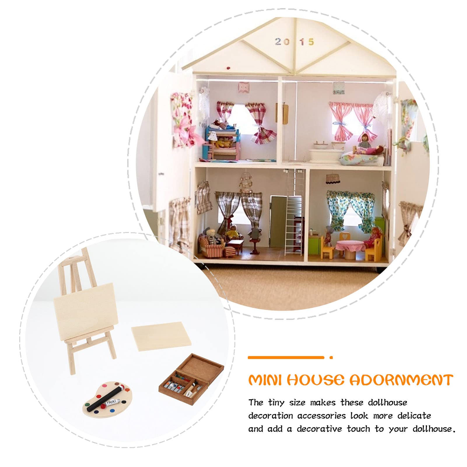 Odoria 1/12 Miniatur Staffelei Mit Pinsel-Set – Perfekt Für Puppenhaus & Deko